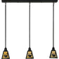 Meyda Lighting Songbird 42" 3-Light Craftsman Brown Mission Island Pendant Light With Beige Shade Glass