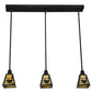 Meyda Lighting Songbird 42" 3-Light Craftsman Brown Mission Island Pendant Light With Beige Shade Glass