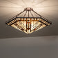 Meyda Lighting Sonoma 27" 3-Light Mahogany Bronze Semi-flush Mount Light With Brown & Beige Shade Glass