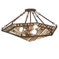 Meyda Lighting Sonoma 27" 3-Light Mahogany Bronze Semi-flush Mount Light With Brown & Beige Shade Glass