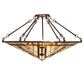 Meyda Lighting Sonoma 27" 3-Light Mahogany Bronze Semi-flush Mount Light With Brown & Beige Shade Glass