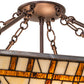 Meyda Lighting Sonoma 27" 3-Light Mahogany Bronze Semi-flush Mount Light With Brown & Beige Shade Glass