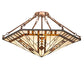 Meyda Lighting Sonoma 27" 3-Light Mahogany Bronze Semi-flush Mount Light With Brown & Beige Shade Glass