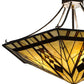 Meyda Lighting Sonoma 27" 8-Light Antique Copper Inverted Pendant Light With Brown & Beige Shade Glass