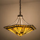 Meyda Lighting Sonoma 27" 8-Light Antique Copper Inverted Pendant Light With Brown & Beige Shade Glass