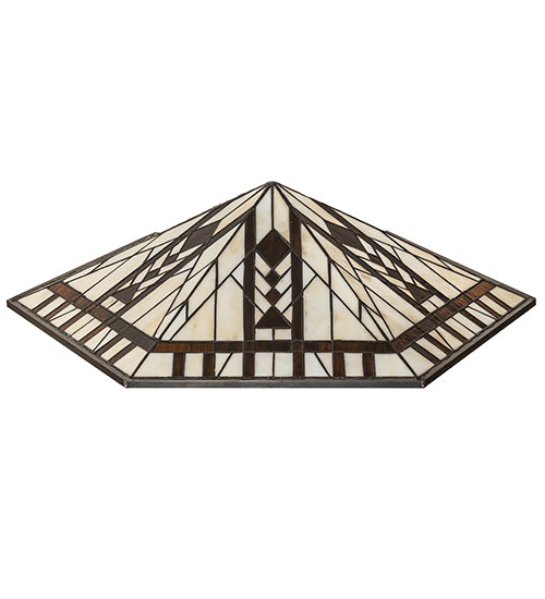 Meyda Lighting Sonoma 27" Bark Brown & Beige Shade Glass