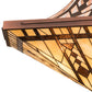Meyda Lighting Sonoma 28" 3-Light Cinnamon Coffee Metallic Inverted Pendant Light With Beige & Brown Shade Glass