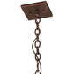 Meyda Lighting Sonoma 28" 3-Light Cinnamon Coffee Metallic Inverted Pendant Light With Beige & Brown Shade Glass