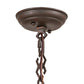 Meyda Lighting Sonoma 29" 3-Light Old Copper Pot Inverted Pendant Light With Sand Beige & Bark Brown Shade Glass