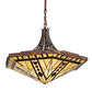 Meyda Lighting Sonoma 29" 3-Light Old Copper Pot Inverted Pendant Light With Sand Beige & Bark Brown Shade Glass