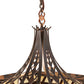 Meyda Lighting Sonoma 29" 3-Light Old Copper Pot Inverted Pendant Light With Sand Beige & Bark Brown Shade Glass