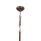 Meyda Lighting Sonoma 29" 3-Light Old Copper Pot Inverted Pendant Light With Sand Beige and Bark Brown Granite Shade Glass