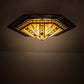 Meyda Lighting Sonoma 36" 6-Light Bronze Flush Mount Light With Beige & Bark Brown Shade Glass