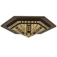 Meyda Lighting Sonoma 36" 6-Light Bronze Flush Mount Light With Beige & Bark Brown Shade Glass