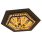 Meyda Lighting Sonoma 36" 6-Light Bronze Flush Mount Light With Beige & Bark Brown Shade Glass
