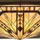 Meyda Lighting Sonoma 36" 6-Light Bronze Flush Mount Light With Beige & Bark Brown Shade Glass