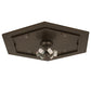 Meyda Lighting Sonoma 36" 6-Light Bronze Flush Mount Light With Beige & Bark Brown Shade Glass