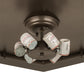 Meyda Lighting Sonoma 36" 6-Light Bronze Flush Mount Light With Beige & Bark Brown Shade Glass