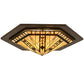 Meyda Lighting Sonoma 36" 6-Light Bronze Flush Mount Light With Beige & Bark Brown Shade Glass