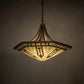 Meyda Lighting Sonoma 40" 6-Light Rusty Nail Inverted Pendant Light With Sand Beige & Bark Brown Shade Glass