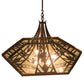 Meyda Lighting Sonoma 40" 6-Light Rusty Nail Inverted Pendant Light With Sand Beige & Bark Brown Shade Glass