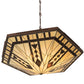 Meyda Lighting Sonoma 40" 6-Light Rusty Nail Inverted Pendant Light With Sand Beige & Bark Brown Shade Glass