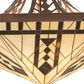 Meyda Lighting Sonoma 40" 6-Light Rusty Nail Inverted Pendant Light With Sand Beige & Bark Brown Shade Glass