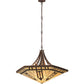 Meyda Lighting Sonoma 40" 6-Light Rusty Nail Inverted Pendant Light With Sand Beige & Bark Brown Shade Glass