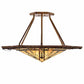 Meyda Lighting Sonoma 40" 6-Light Vintage Copper & Natural Wood Semi-flush Mount Light With Beige & Brown Shade Glass