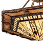Meyda Lighting Sonoma 40" 6-Light Vintage Copper & Natural Wood Semi-flush Mount Light With Beige & Brown Shade Glass