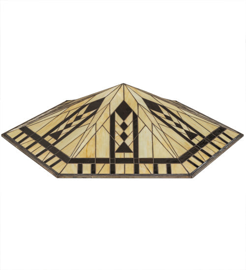 Meyda Lighting Sonoma 41" Beige & Brown Shade Glass