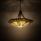 Meyda Lighting Sonoma 42" 6-Light Bronze Inverted Pendant Light With Beige & Bark Brown Shade Glass