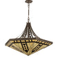 Meyda Lighting Sonoma 42" 6-Light Bronze Inverted Pendant Light With Beige & Bark Brown Shade Glass