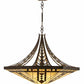 Meyda Lighting Sonoma 42" 6-Light Bronze Inverted Pendant Light With Beige & Bark Brown Shade Glass