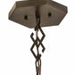 Meyda Lighting Sonoma 42" 6-Light Bronze Inverted Pendant Light With Beige & Bark Brown Shade Glass