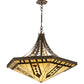 Meyda Lighting Sonoma 42" 6-Light Bronze Inverted Pendant Light With Beige & Bark Brown Shade Glass