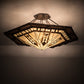 Meyda Lighting Sonoma 53" 6-Light Vintage Copper Semi-flush Mount Light With Beige & Brown Shade Glass