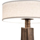 Meyda Lighting Sophia 30" 2-Light Hazelnut Acacia Glossy Table Lamp With Off White Textrene & White Statuario Idalight Shade