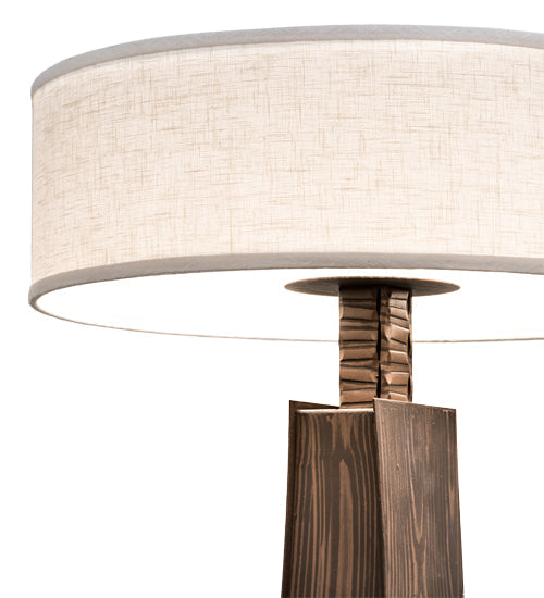 Meyda Lighting Sophia 30" 2-Light Hazelnut Acacia Glossy Table Lamp With Off White Textrene & White Statuario Idalight Shade
