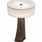 Meyda Lighting Sophia 30" 2-Light Hazelnut Acacia Glossy Table Lamp With Off White Textrene & White Statuario Idalight Shade