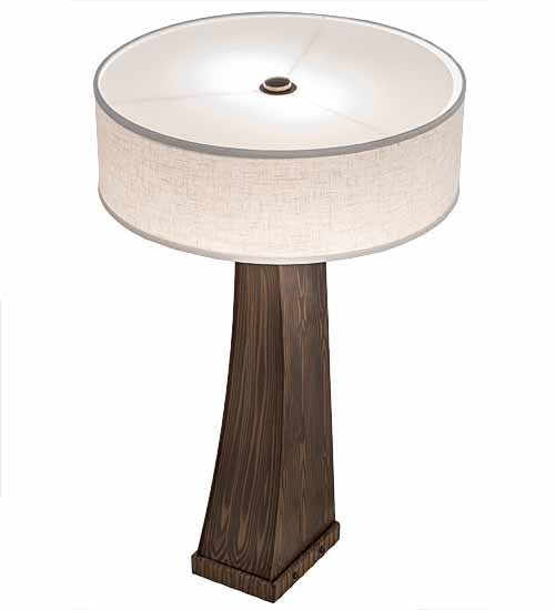Meyda Lighting Sophia 30" 2-Light Hazelnut Acacia Glossy Table Lamp With Off White Textrene & White Statuario Idalight Shade