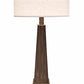 Meyda Lighting Sophia 30" 2-Light Hazelnut Acacia Glossy Table Lamp With Off White Textrene & White Statuario Idalight Shade