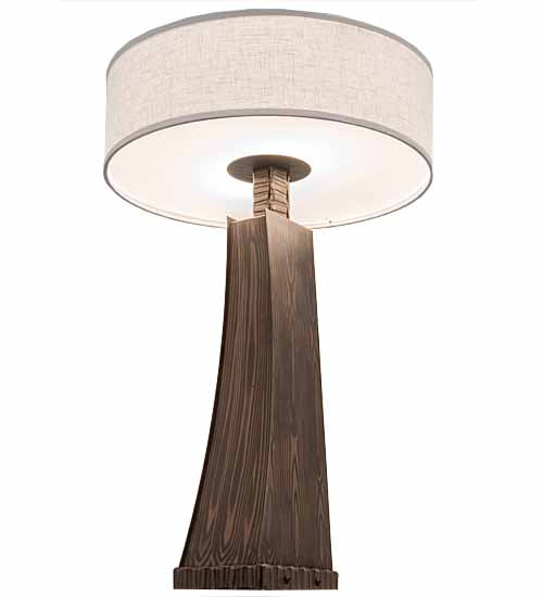 Meyda Lighting Sophia 30" 2-Light Hazelnut Acacia Glossy Table Lamp With Off White Textrene & White Statuario Idalight Shade