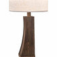 Meyda Lighting Sophia 30" 2-Light Hazelnut Acacia Glossy Table Lamp With Off White Textrene & White Statuario Idalight Shade