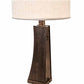 Meyda Lighting Sophia 30" 2-Light Hazelnut Acacia Glossy Table Lamp With Off White Textrene & White Statuario Idalight Shade