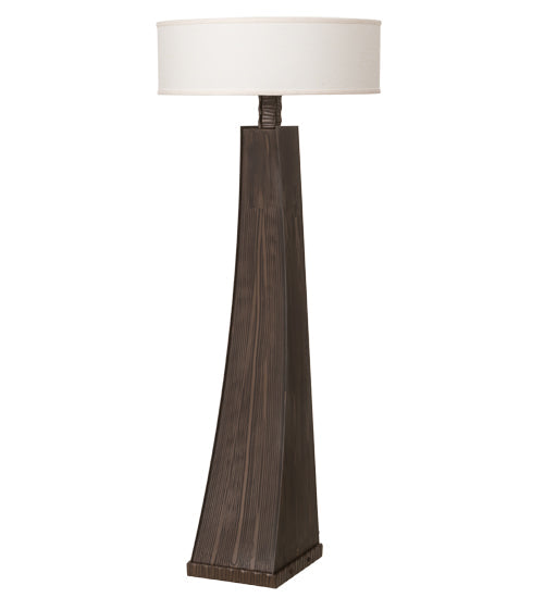 Meyda Lighting Sophia 48" 2-Light Hazelnut Acacia Glossy Crinkle Floor Lamp With Off White Textrene & White Statuario Idalight Shade