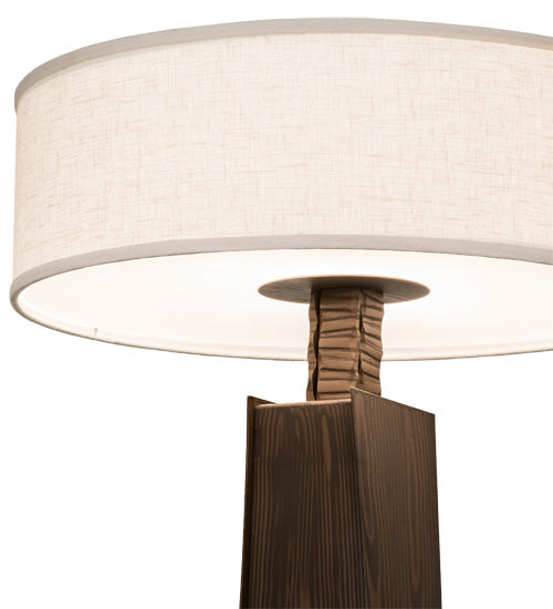 Meyda Lighting Sophia 48" 2-Light Hazelnut Acacia Glossy Crinkle Floor Lamp With Off White Textrene & White Statuario Idalight Shade