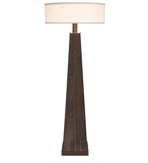 Meyda Lighting Sophia 48" 2-Light Hazelnut Acacia Glossy Crinkle Floor Lamp With Off White Textrene & White Statuario Idalight Shade