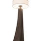 Meyda Lighting Sophia 48" 2-Light Hazelnut Acacia Glossy Crinkle Floor Lamp With Off White Textrene & White Statuario Idalight Shade