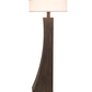 Meyda Lighting Sophia 48" 2-Light Hazelnut Acacia Glossy Crinkle Floor Lamp With Off White Textrene & White Statuario Idalight Shade